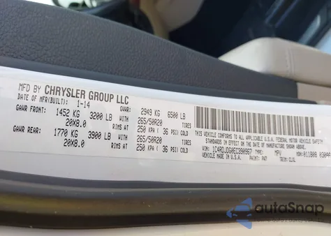 2014 Dodge Durango Limited from USA, damaged, VIN 1C4RDJDG0EC390967
